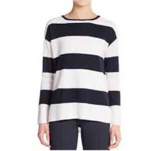 VINCE CASHMERE BLEND BLACK WHITE SWEATER
